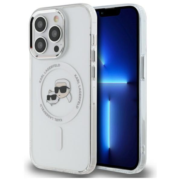 Karl Lagerfeld Klhmp14Xhlskch Iphone14 Pro Max 6.7 Biały/White Hardcase Iml Metal Karl&Choupette Head Magsafe