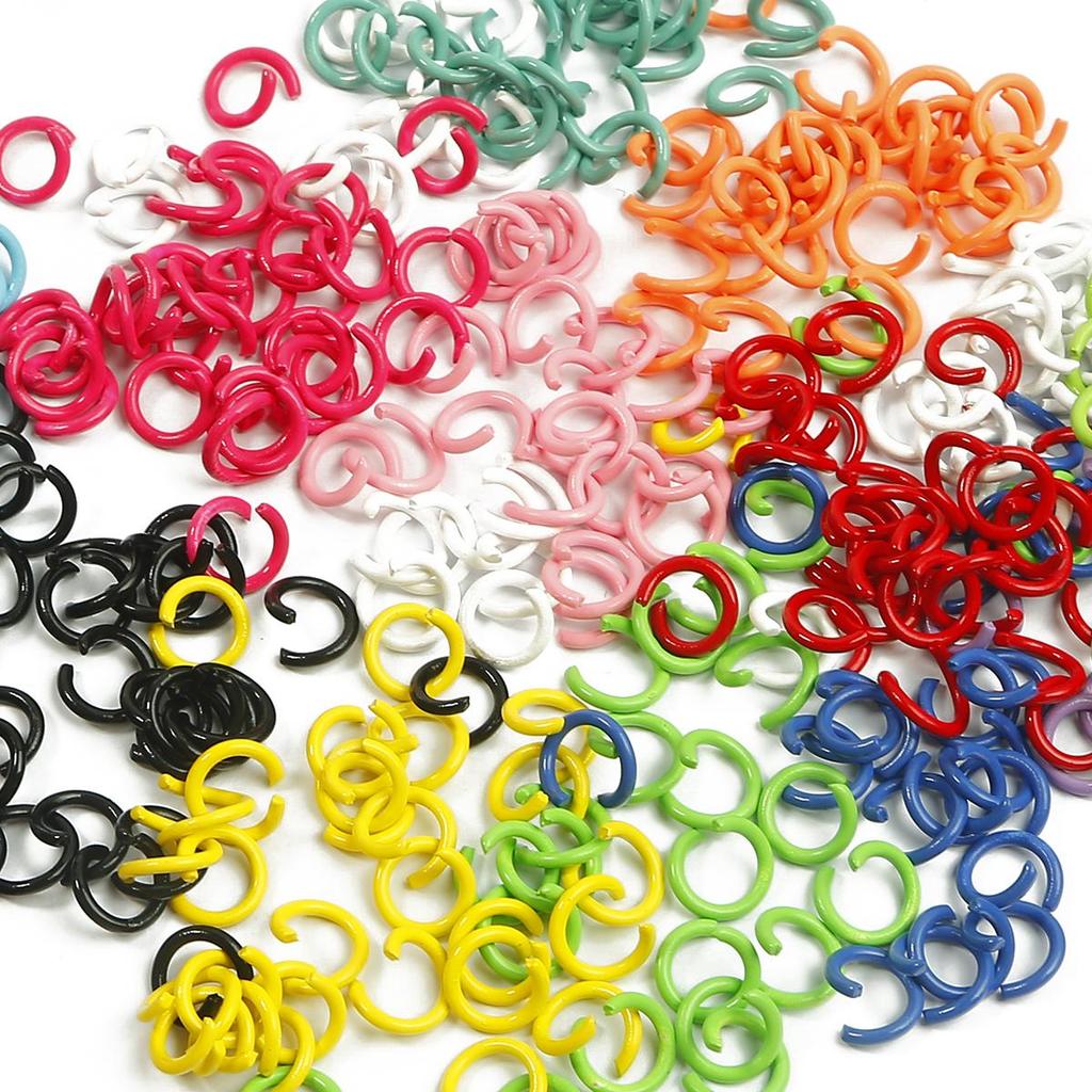 50Pcs Iron Spray Painted Opening Ring Jump Ring For DIY Necklace Bracelet Jewelry Making Craft Accessories