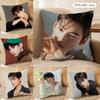Kpop Style Singer Cha E-Eun W-Woo Cushion Cover Silky Short Plush Invisible Zipper Dustproof Sofa Pillow Case For Home Decor