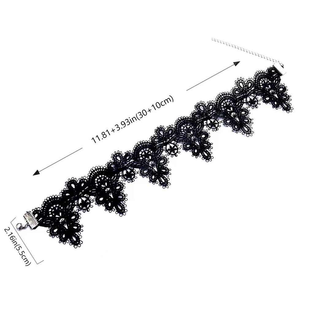 Schwarz-Weiß-Spitzen-Hohl-Kragen breiter Rand Choker Temperament Halsband Abdeckung Halsmuster Narbe Hals Schmuck Choker Hals