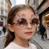 Cute Funny Rabbit Ear Kids Sunglasses Rhinestone Detail UV Blocking Adorable Eyewear For Little Girls Party Sun Glasses KJ246