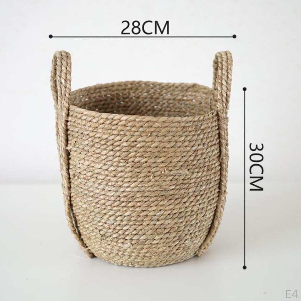 Basket Flower Plants Straw Pots Decor