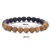 2017 New Style European & American 8MM Wood Grain Bead Handmade Bracelet