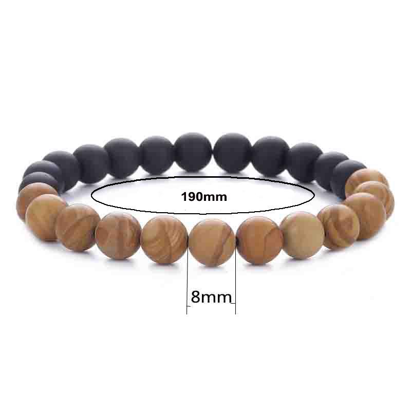 2017 New Style European & American 8MM Wood Grain Bead Handmade Bracelet