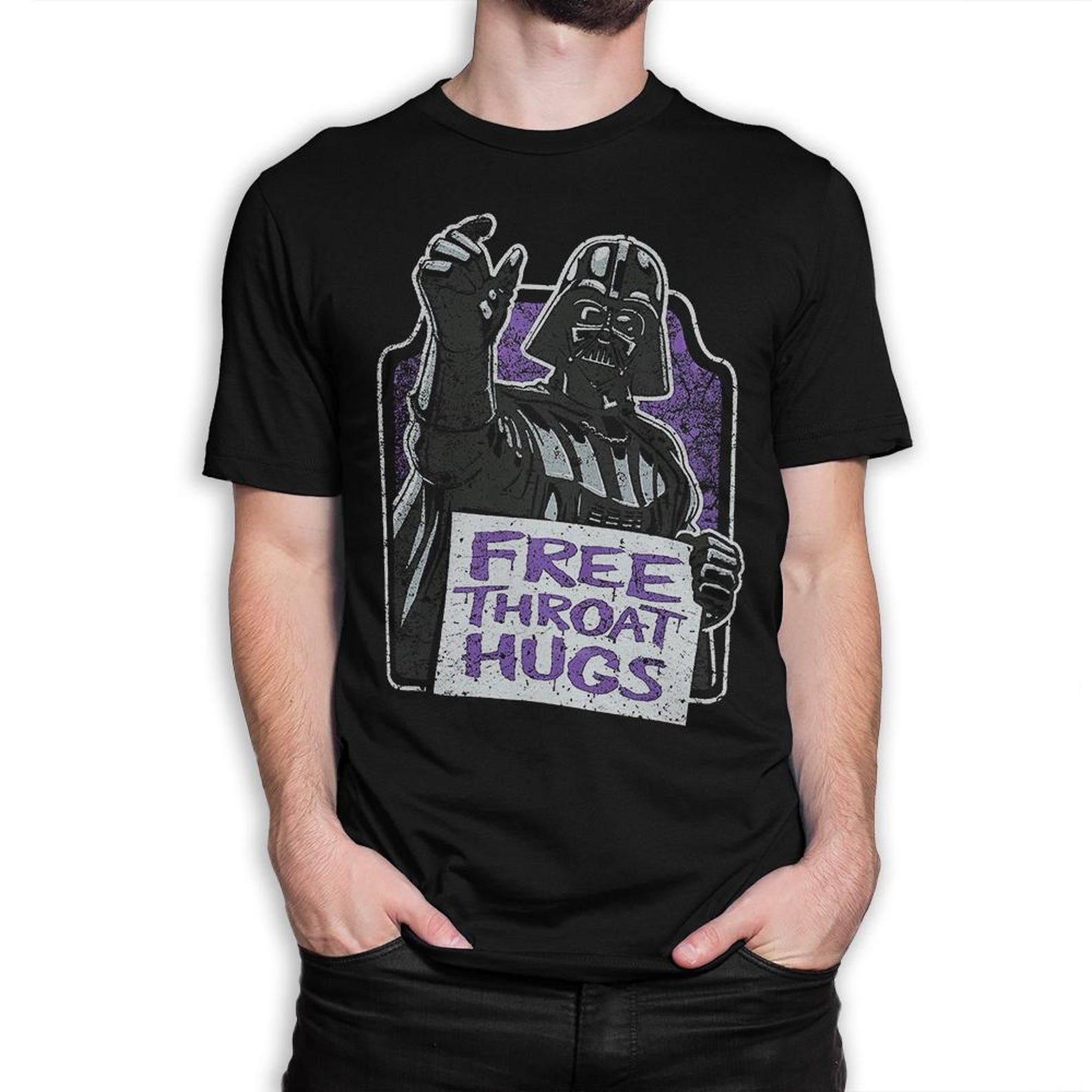 Darth Vader Free Throat Hugs Funny T-Shirt, Men s and Women s Sizes 4XL