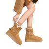 Warm flipped plush thick-soled snow boots for women to increase their height in winter, new comfortable fluffy thickened cotton shoes