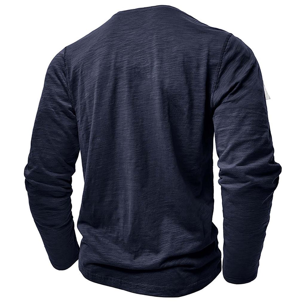 Herren Button Revers Farbige Baumwolle Langarm Basic Herren Oberteil