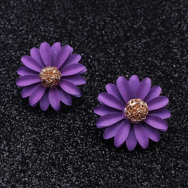 Cercei cu flori din metal în stil coreean drăguți pentru femei, fete, modă, dulci, cercei, pentru femei, Brinco, bijuterii de vară, cadouri de petrecere