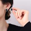 2026 Thread Natural Black Agate Stud Earrings Fashion Personality Temperament Men and Women Trend Cold Wind Niche Earrings
