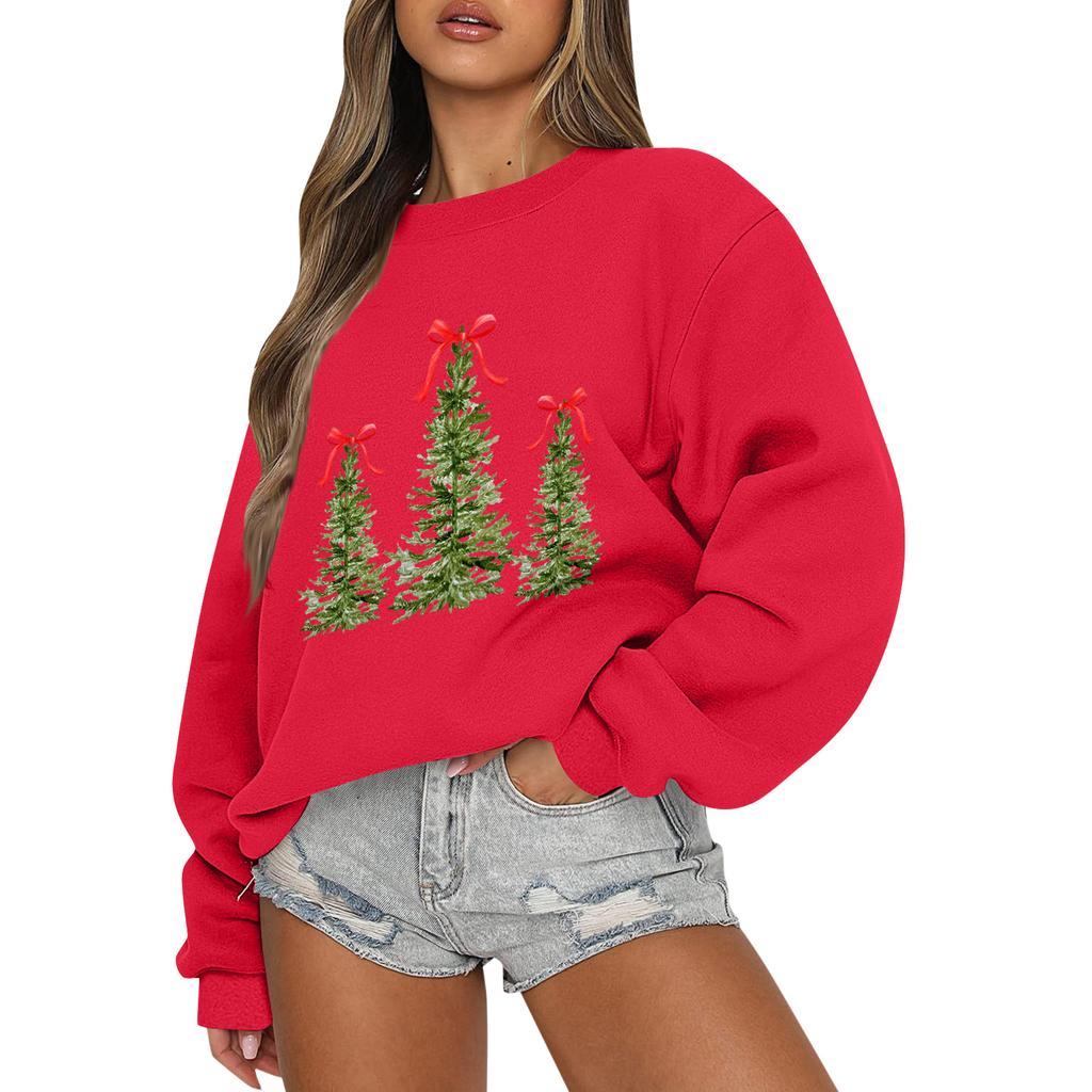 Women  Tops Women's Long Sleeve Sweatshirt Casual Crewneck Loose Fit Pollover Fleece Tops
