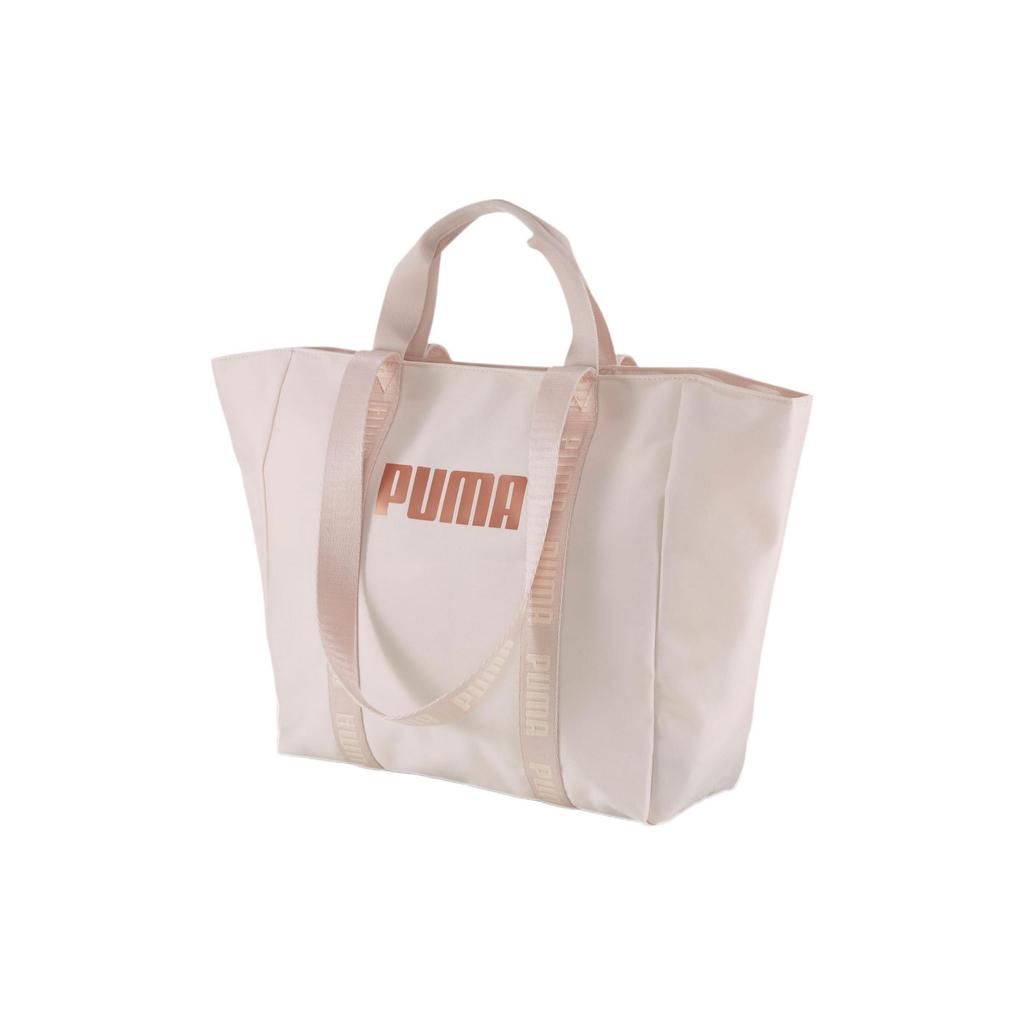 Puma Gold Logo Print Fabric Tote Bag Women Tote Bags Sakura-Pink 076947-02