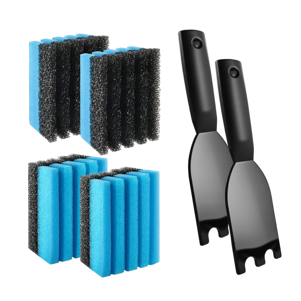 Grill Cleaning Accessories Includes 2 Sponges And Scrapers Heat Resistant Spatula For Indoor Outdoor Grills
