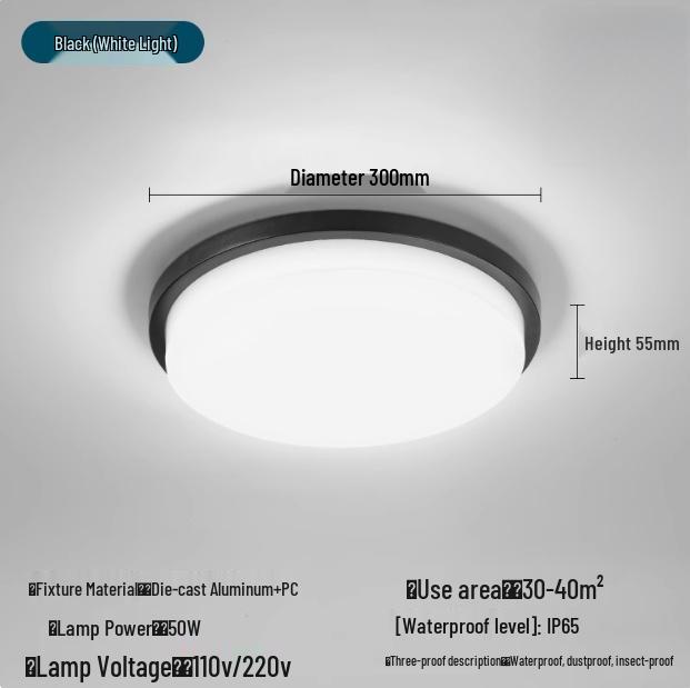 LED Waterproof Outdoor Light for Entrance, Balcony, Corridor, Terrace, and Gazebo