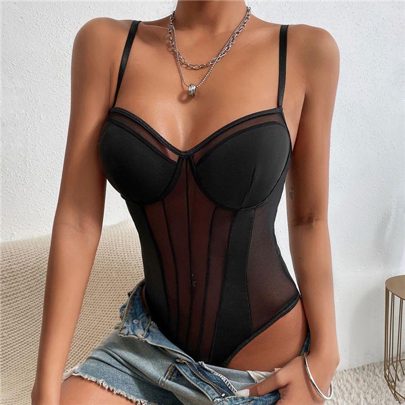 

Fashion Fashion Sexy Jumpsuit Tops Female Sexy Jumpsuit Bodysuit Teddy Women Black M