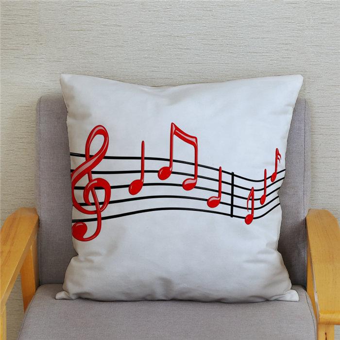 Home Decor Pillowcase Cartoon Sheet Music Printing Cushion Cover Bedroom  Living Room  Sofa Pillow Case