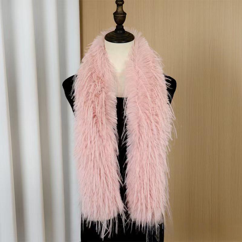 

Новый шарф из искусственного страусиного пуха, высококачественная шаль для платья, удлиненный теплый шарф, модный меховой воротник 180 * 14CM