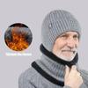 Outdoor Men Winter Knitted Hat Plush Warmth Peaked Cap Earmuff Casual Fashion Faux Fur Lined Bomber Cycling Ear Protection Amagi