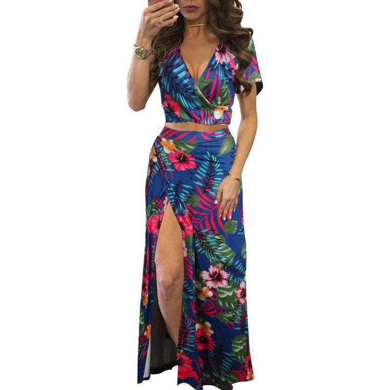 M482 Cross-Border Boutique European and American Popular Amazon Independent Station Classic Floral Hot Sale Dress Two-piece Set