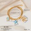 Stainless Steel Starfish & Pearl Shell Bracelet 