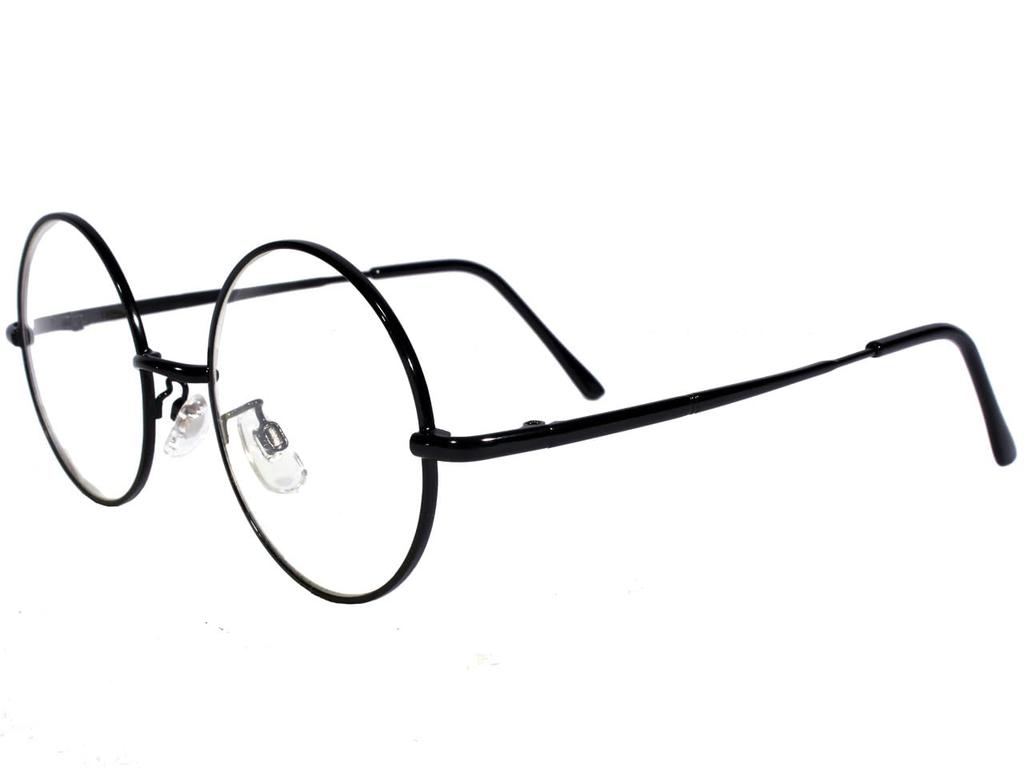 EIGHT Round Metal Frame with Black x Clear F Sunglasses, Oval, Case,