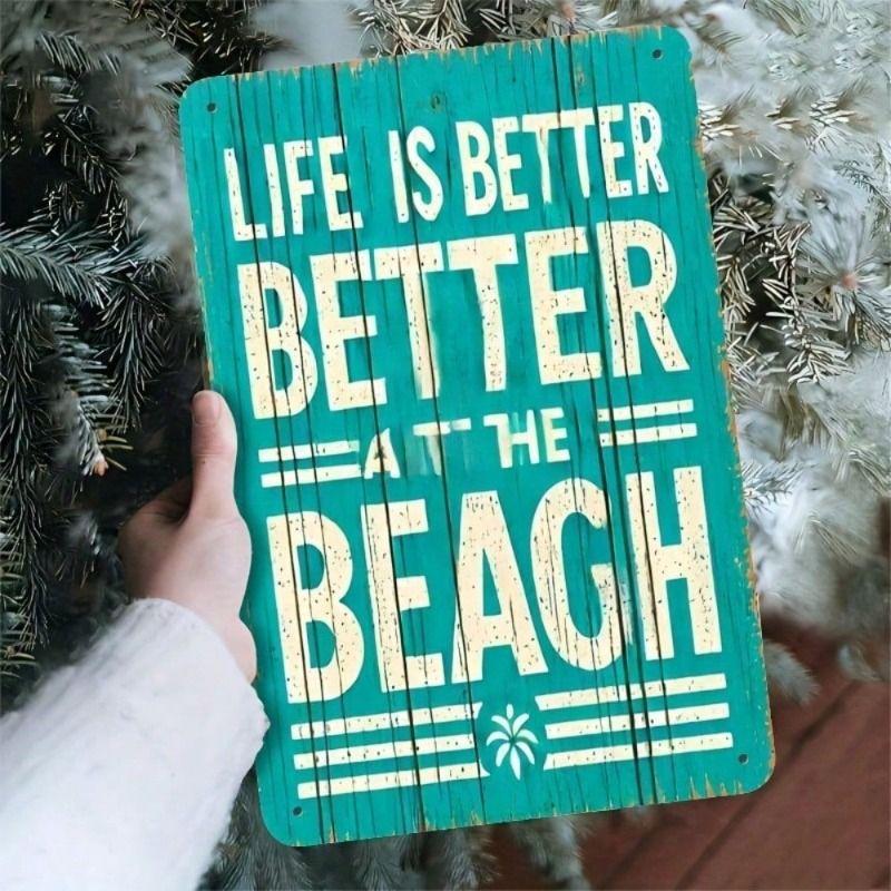 

Vintage Beach Metal Wall Art for Living Room