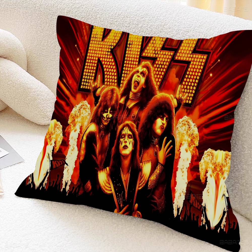 KISS Band Personalized Picture Text Home Decorative Pillows Household Gifts 45x45cm