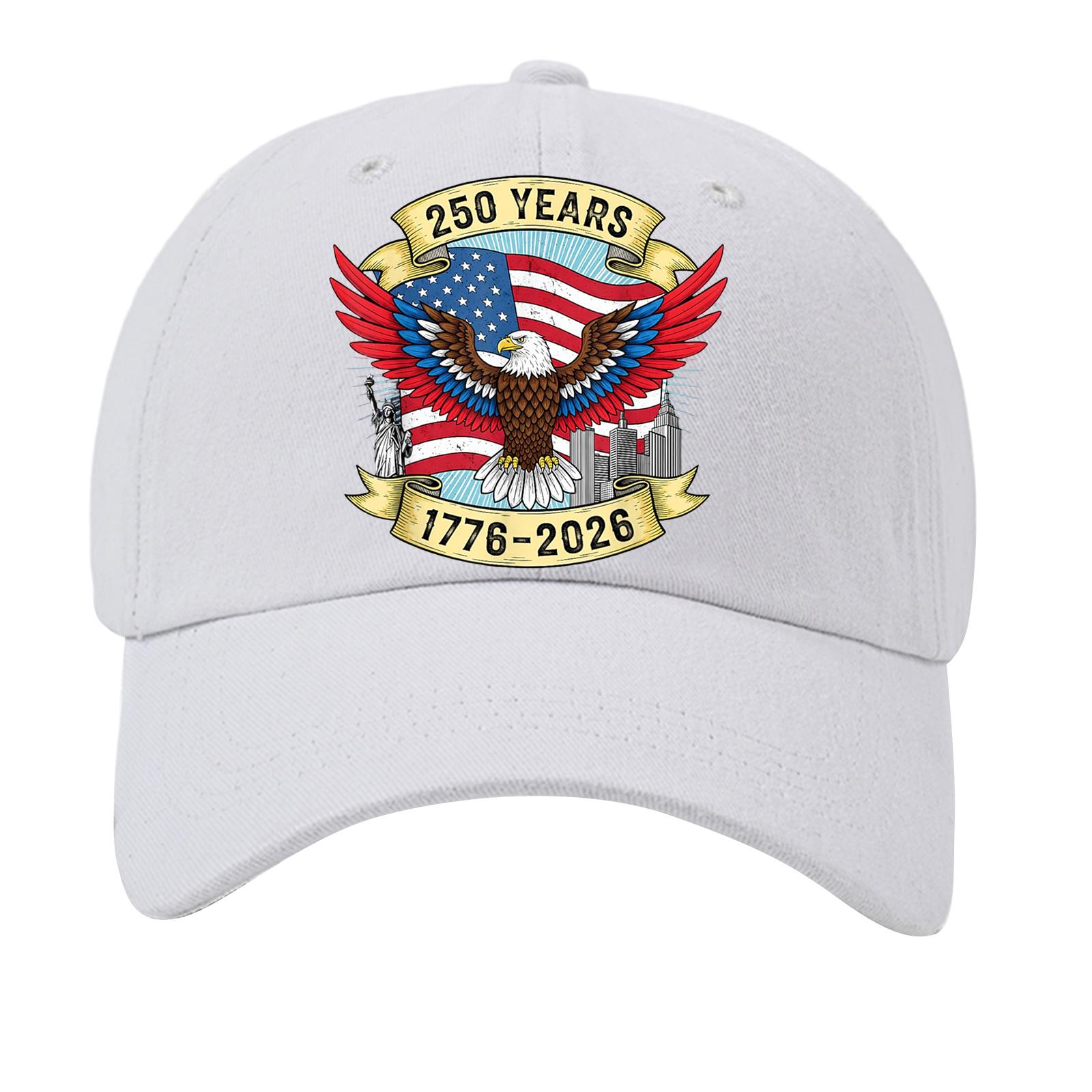 

American Anniversary Commemorative Hat Printed Baseball Hat one size білий