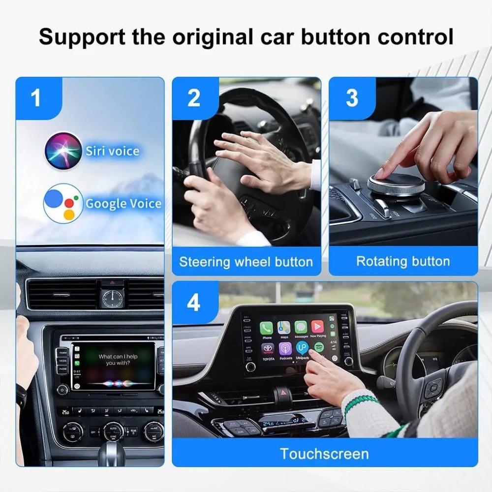 Wireless CarPlay Android Auto Adapter Car Play Adapter Wifi/bluetooth Connect 2 In 1 Wireless Adapter For Netflix For YouTube