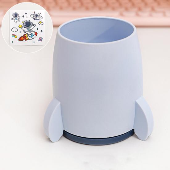 Creative Rocket Pen Holder Large Capacity Kids Desk Organizer Multi-Functional Storage Box for Pens And Stationery