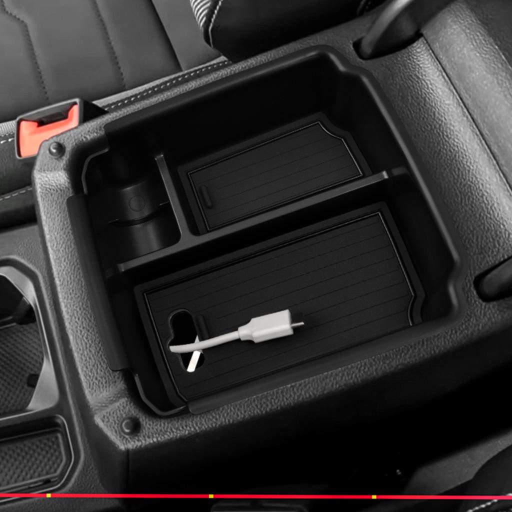 For Volkswagen VW Taos 2025-2025 Auto Center Armrest Storage Box Anti-slip Mat Organizer Tray Car Interior Accessories Black