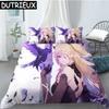 Hot Sale Game Anime Genshin Impact Printed Bedding Set Duvet Covers Pillowcases Comforter Bedding Set Bedclothes Duvet Cover 03