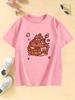 Cartoon Capybara Short Sleeve T Shirts Manga Kids Childrens Tshirt Boys Girls Summer Spring Casual Top Tee Shirt