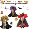 Costumes de Vampire pour Animaux de Compagnie Halloween Ensemble Couture avec Masque Cape pour Chats Chiens Festival d'Halloween Ensemble Déguisement Fêtes pour Animaux de Compagnie Vêtements Manteau