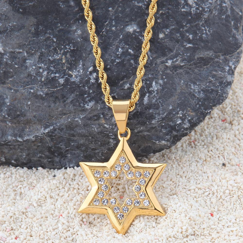 New Alloy Pendant Hexagonal Star Pendant Vacuum Trendy Mens Accessory