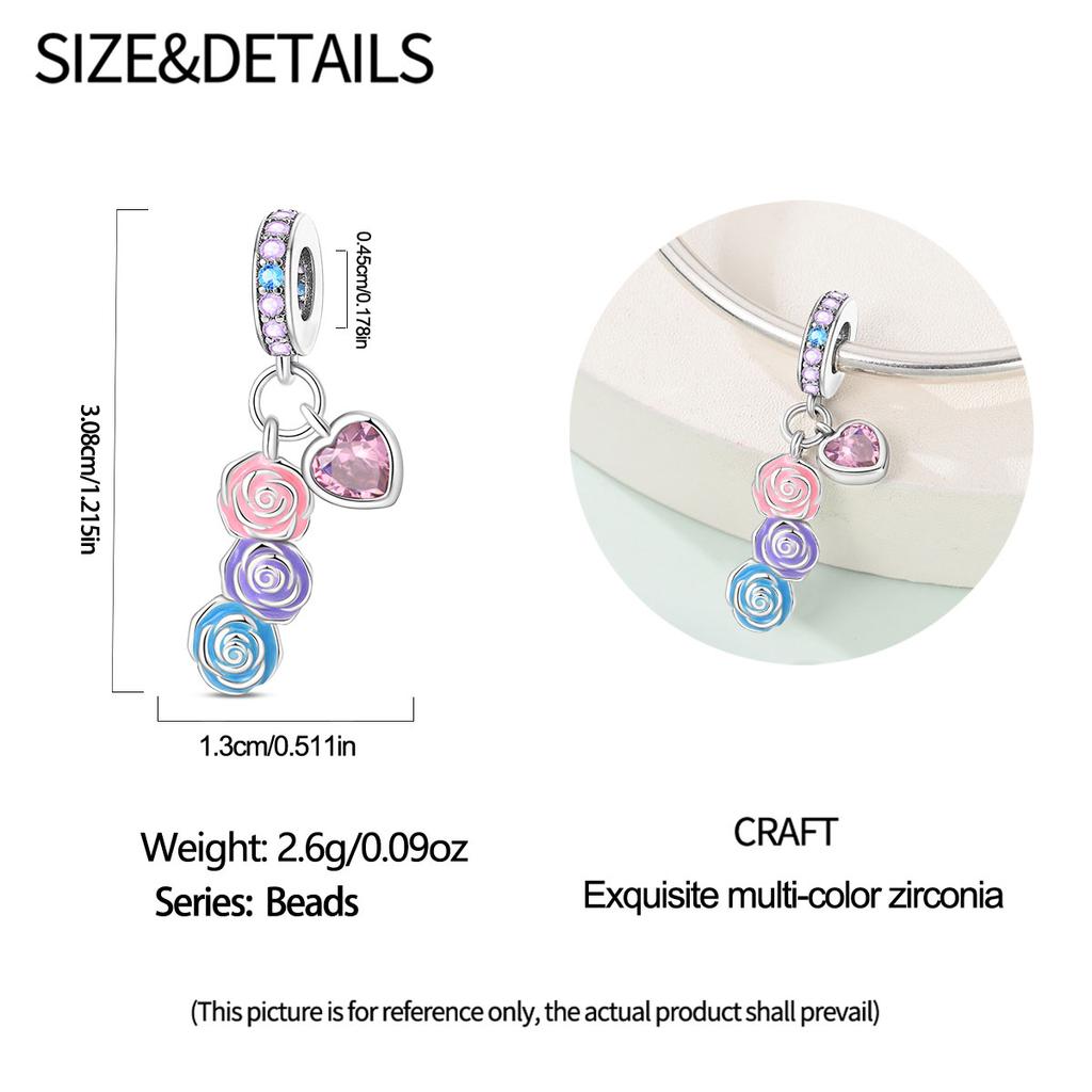 925 Silver Secret Garden Flower Butterfly Charms Pendant For Women Fit Bracelet DIY Birthday Jewelry Gift