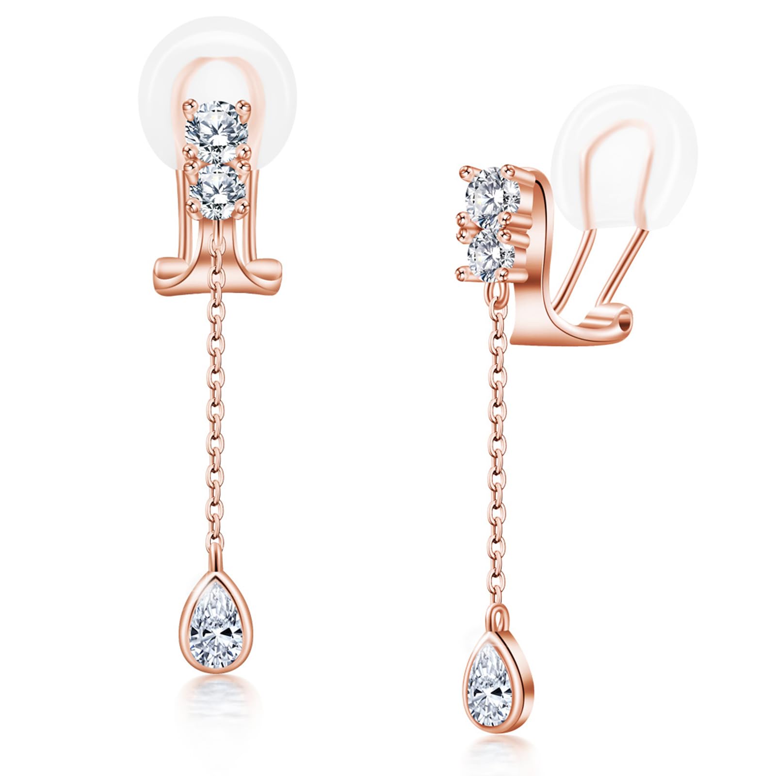 

Painless Earrings for Swinging Zirconia of Silver Pink Drop SK.Whiee Women, Popular, Trail Light , 925, Hypoallergenic, Earrings, 18K, Gold, Women s