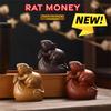 Purple Sand Twelve Zodiac Mouse Sculptures and Figurines Money Kangaroo Cute Home Room Office Wealth Luck Feng Shui Decor