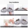 Punch-Free Bathroom Corner Shower Shelf - Wall-Mounted Storage for Kitchen & Bath