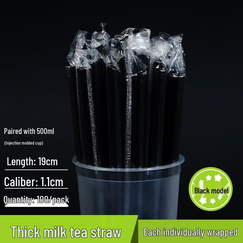 ZISIZ Disposable Hardened Plastic Boba Straws