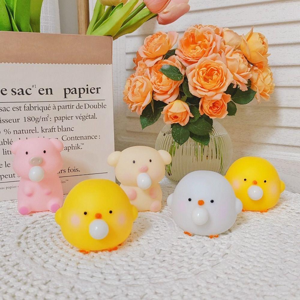 Pig Blow Bubble Fidget Toy Sensory Toy Pinch Decompression Toy Cartoon Animal Squeeze Toy  Children