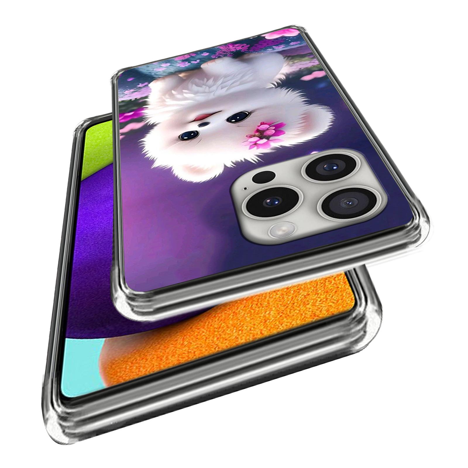 

For iPhone 16 Pro Case Pattern Printed Shockproof TPU Phone Cover Purple Flower