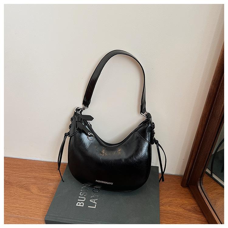 

Сумка высокого класса женская летняя новая модная ретро одноплечевая подмышечная сумка-пельмень чёрный