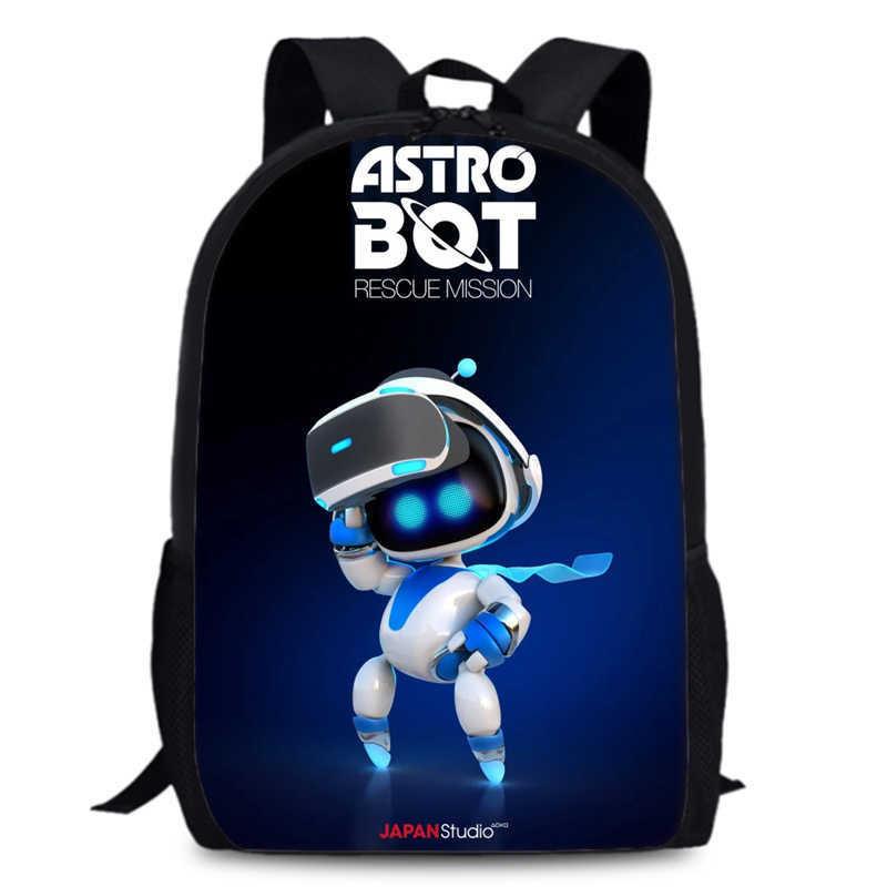 Astro Bot 15 Inch Large Capacity School Backpack Stylish Oxford Cloth Design For Kids
