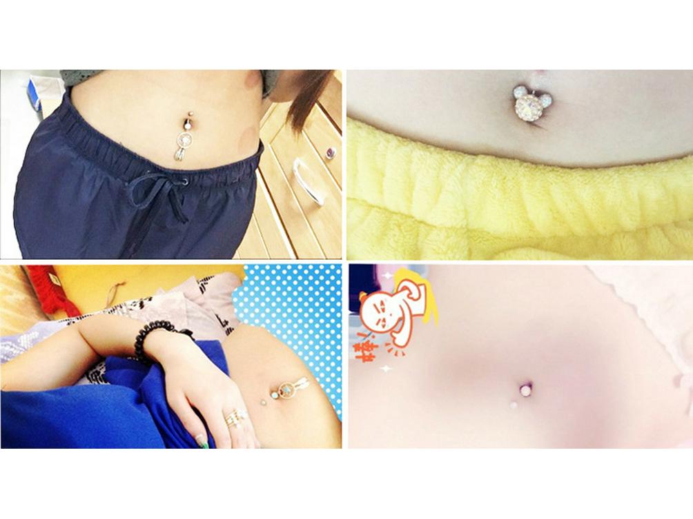 Piercing per ombelico a forma di farfalla, anallergico, in acciaio inossidabile di grado medico, gioiello per piercing.