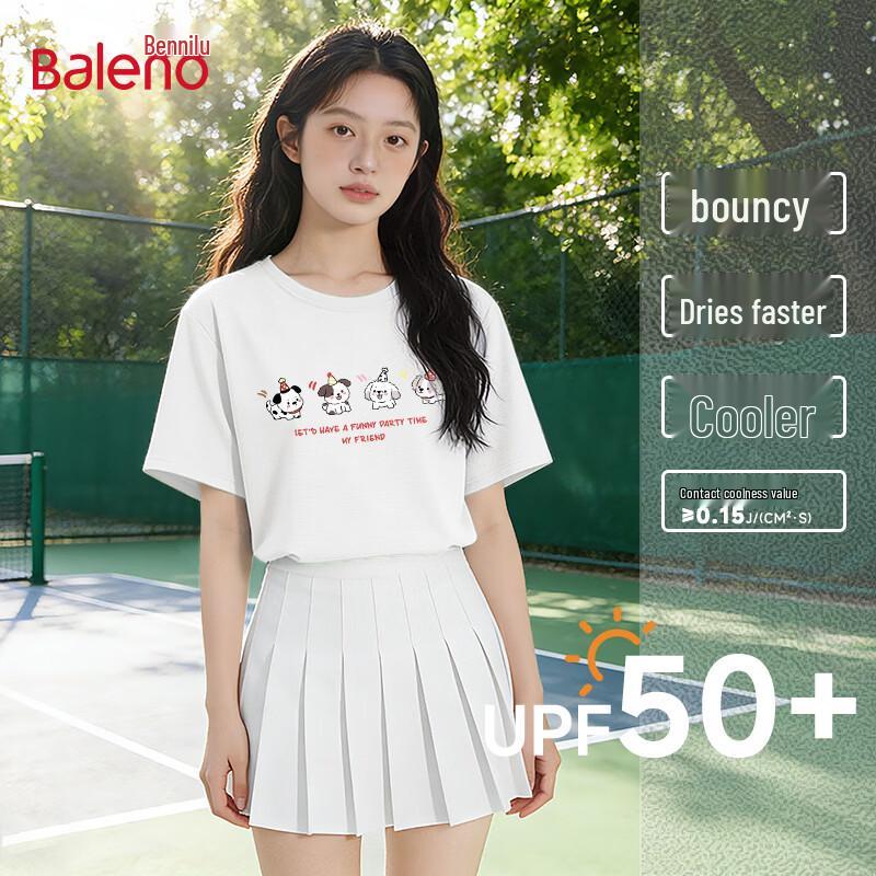 Baleno Women s Quick-Dry Ice Silk T-Shirt with BNL Dog Party Print L