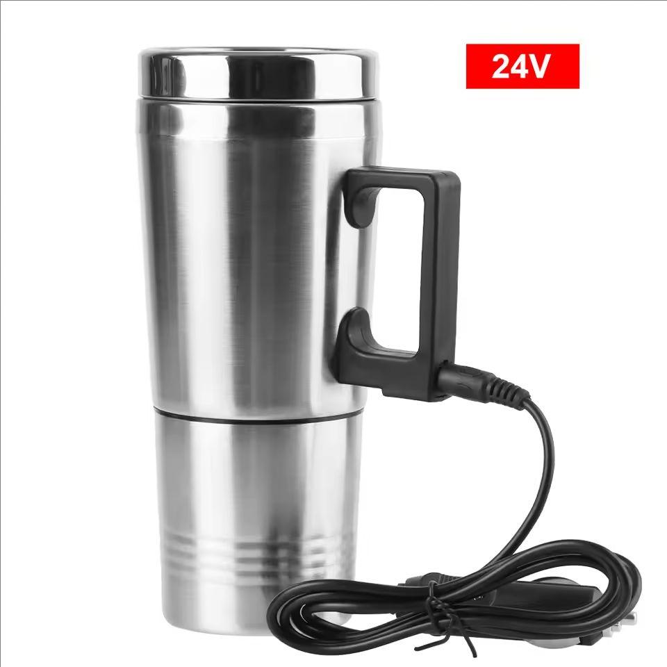 Car Cup Vehicle Heating Cup Camping Travel Kettle Electric Heating Car Kettle Stainless Steel 12V/24V 300ml Auto Accessories