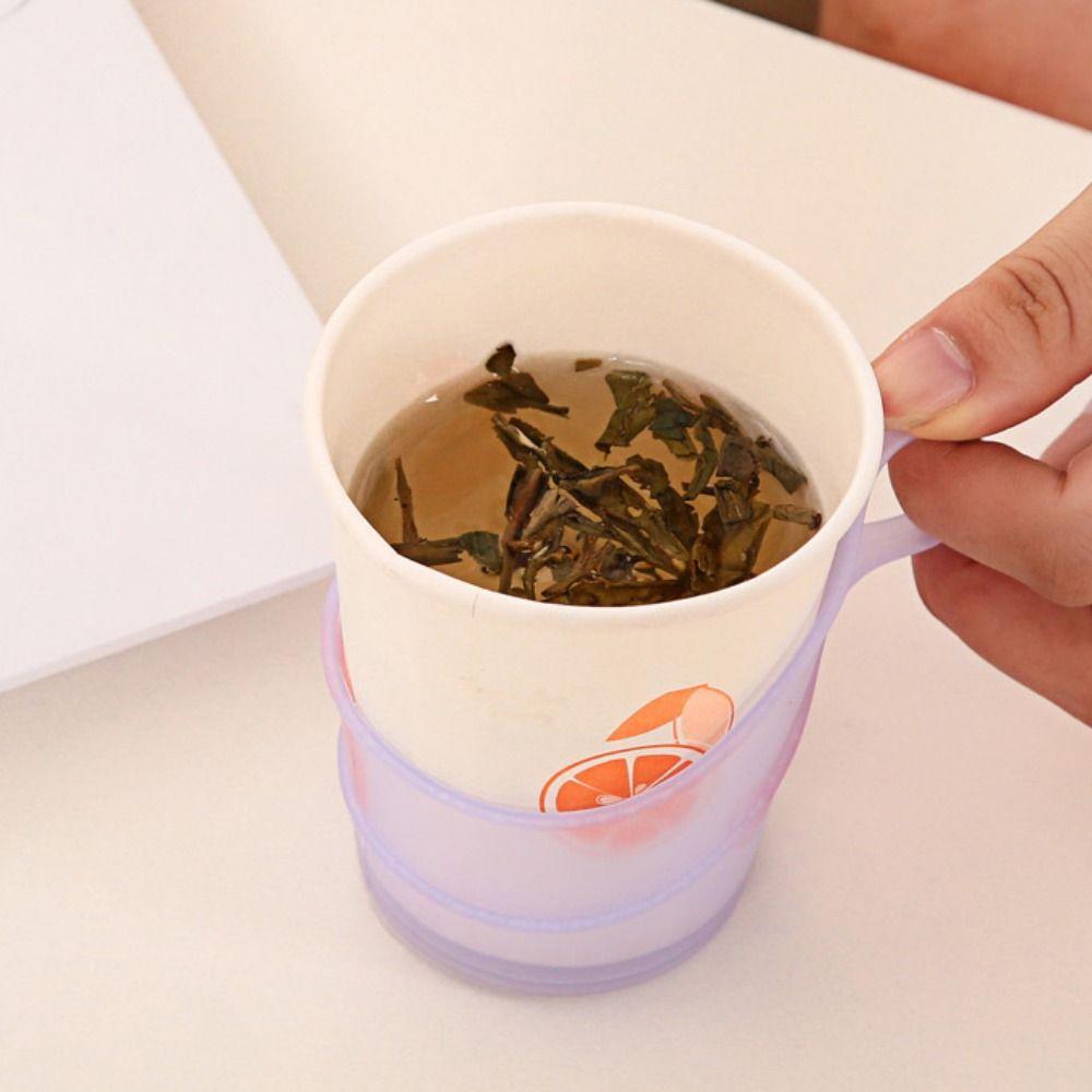 10pcs Anti-Scald Insulated Disposable Paper Cup Holder Heat Resistant Paper Cup Stand  Pantry