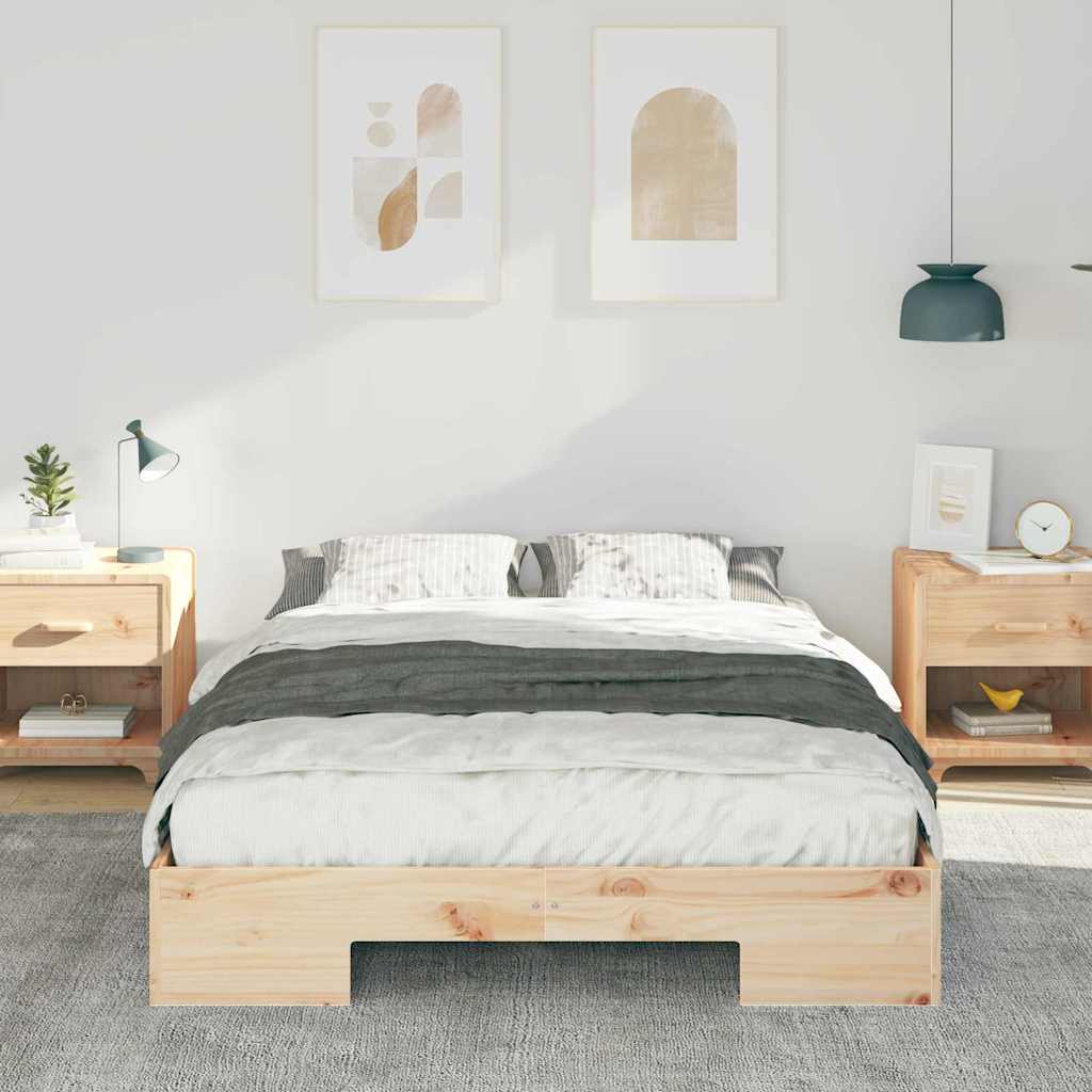 Brown Bed Frame 135 x 190 cm