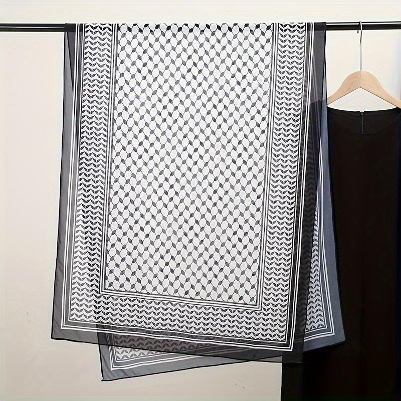 New Keffiyeh Print Chiffon for Muslim Ladies Hijab Keffiyeh Palestine High Quality Hijab Palestinian Scarf 185X70CM
