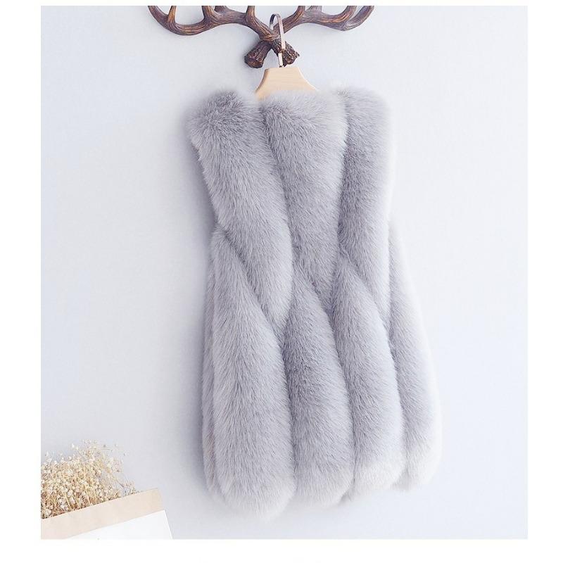 

Пальто из искусственного лисьего меха для женщин, новая осенне-зимняя модель, средней длины, жилет, меховое пальто для женщин, чтобы согреться XXL
